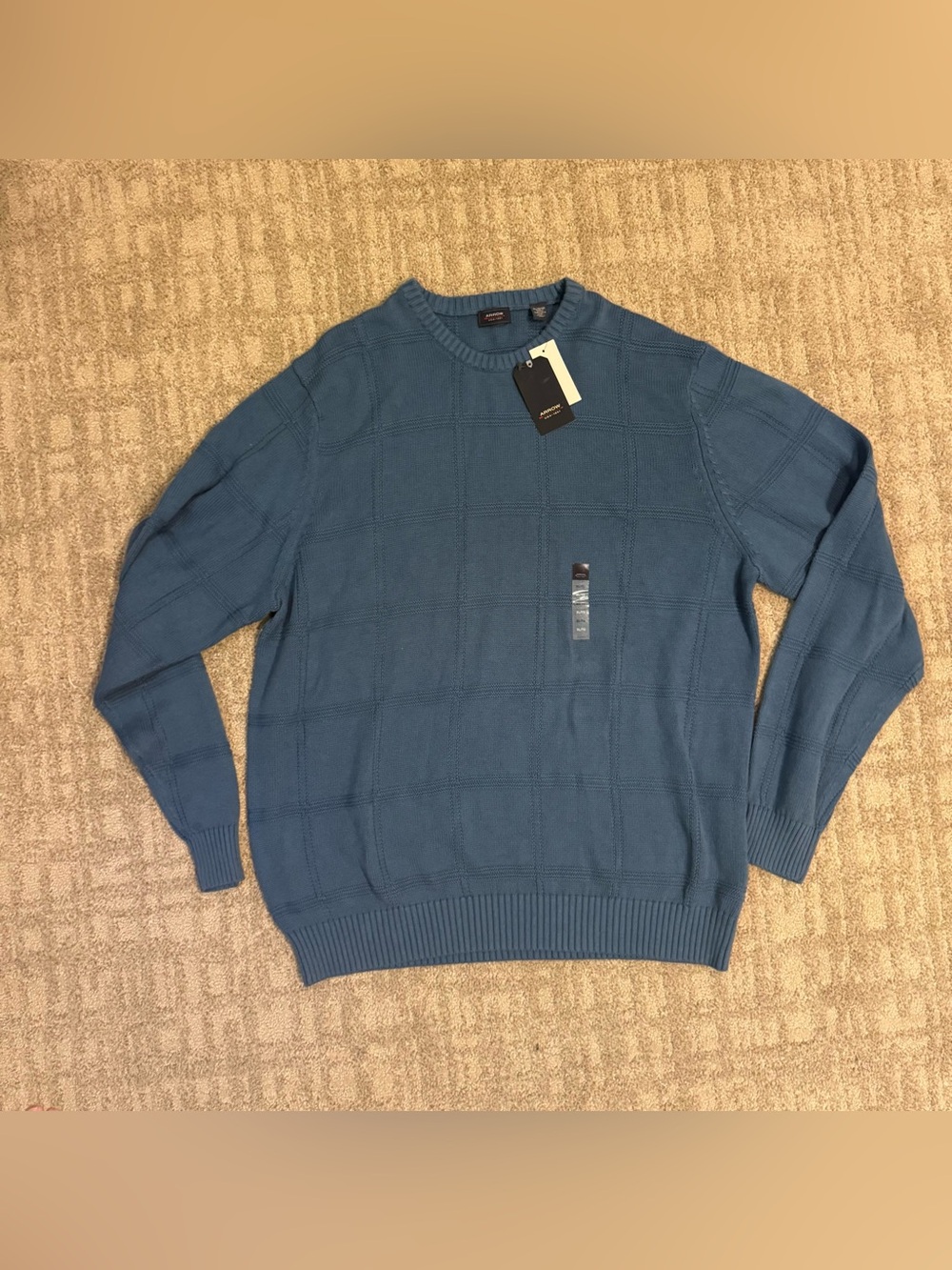 Arrow Men's Slate Blue Textured Crewneck Sweater